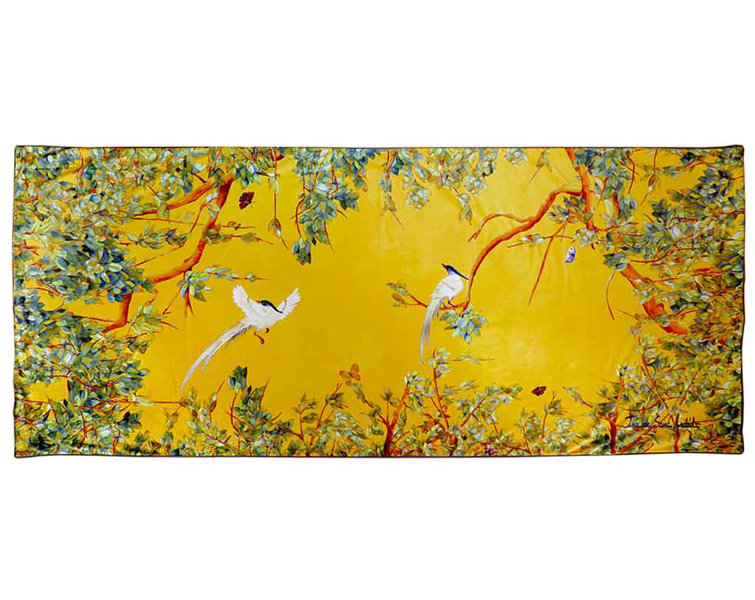 Marlow Home Co. Chinoiserie Yellow Bed Runner Wayfair.co.uk